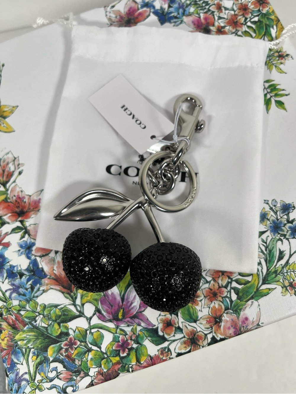 NWT Coach Crystal Cherry Bag Charm - Gem